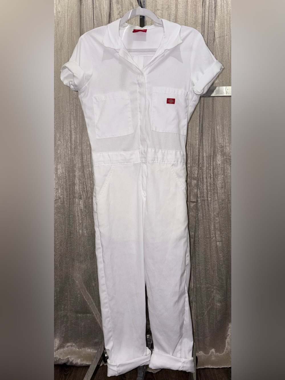 Dickies white short sleeve coverall jumper jumpsuit flex cooling utility small